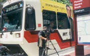Photo: Filming public transportation in Portland.